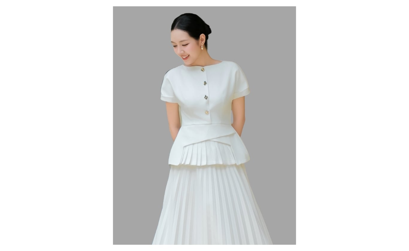 Áo kiểu công sở peplum xếp ly A4521A - Ảnh sản phẩm