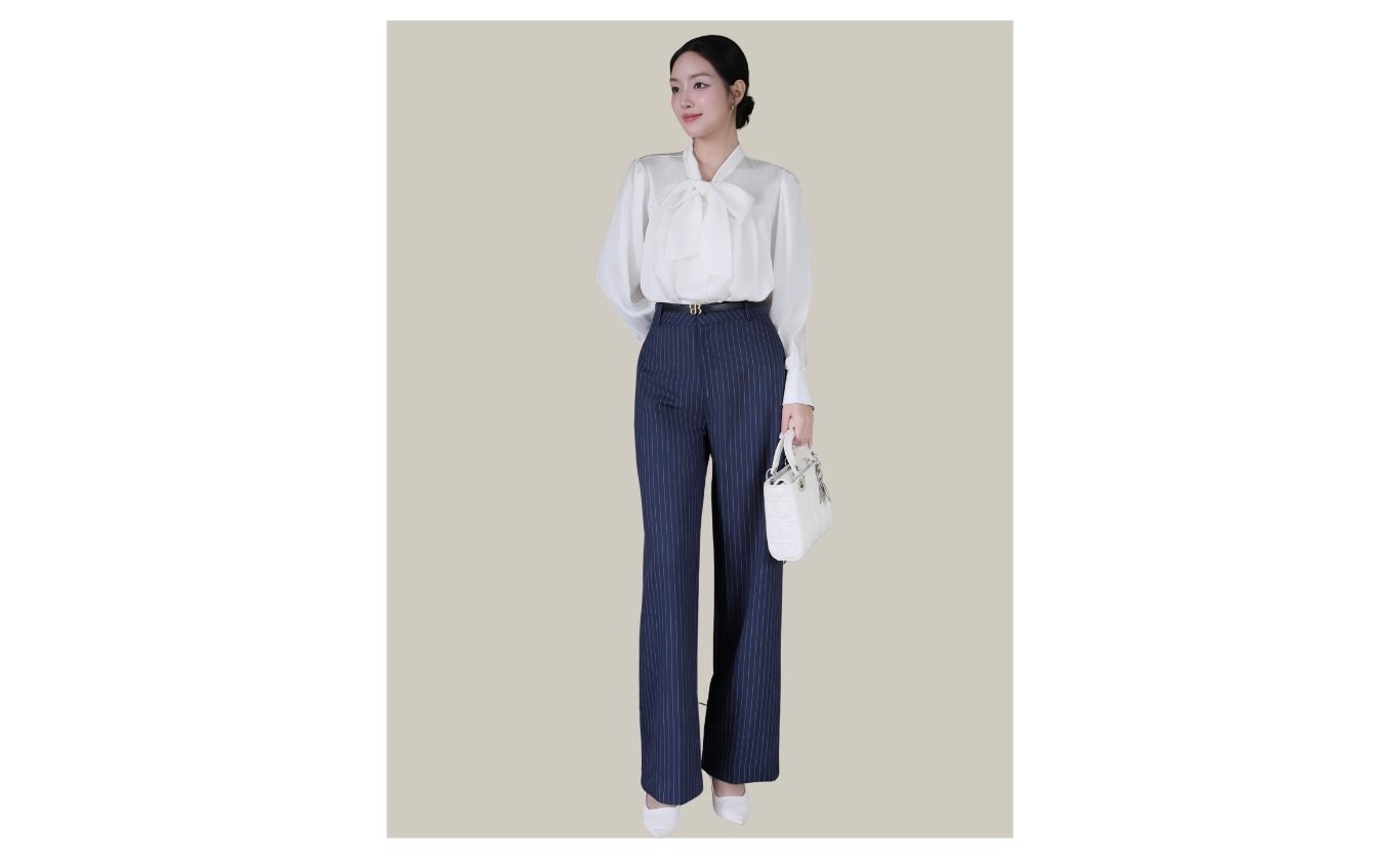 Quần suông công sở dài xanh sọc Q4465H - Ảnh sản phẩm