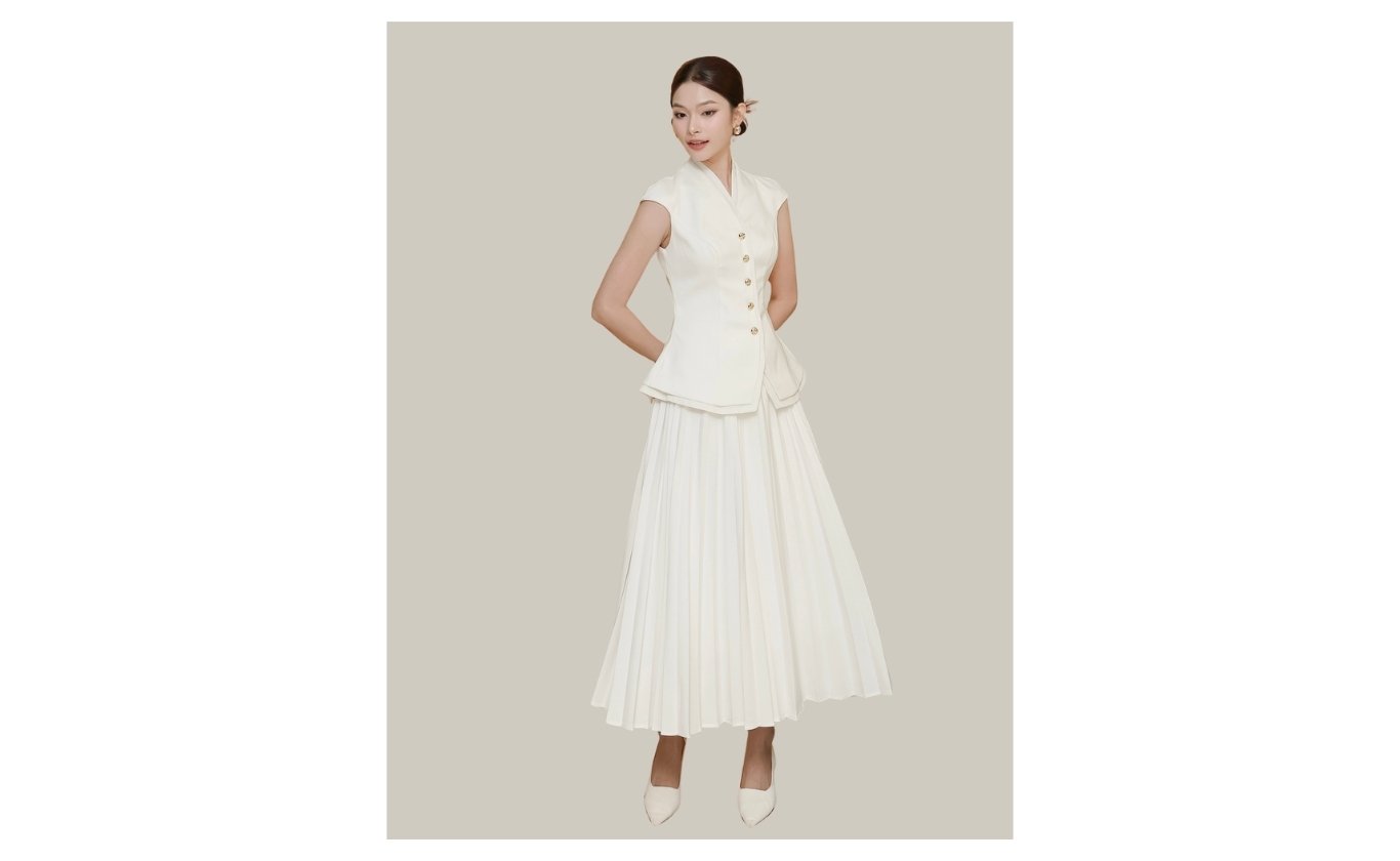 Áo kiểu tiệc peplum kết nút kiểu A4425B - Ảnh trưng bày