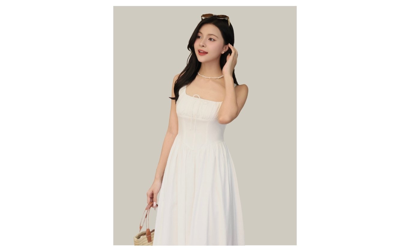 Đầm 2 dây dài dạo phố cổ vuông D4400T - Ảnh trưng bày