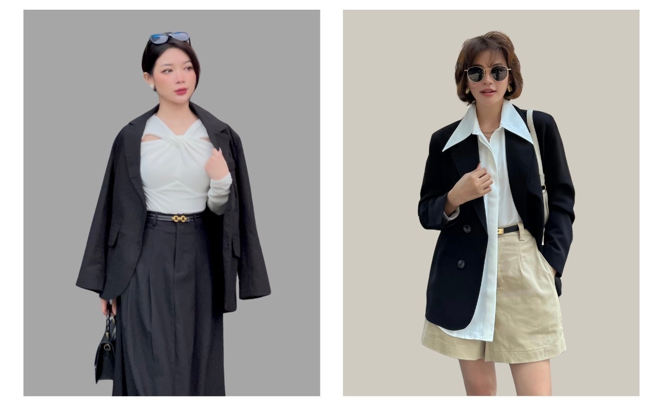 Áo blazer công sở form suông - A2328