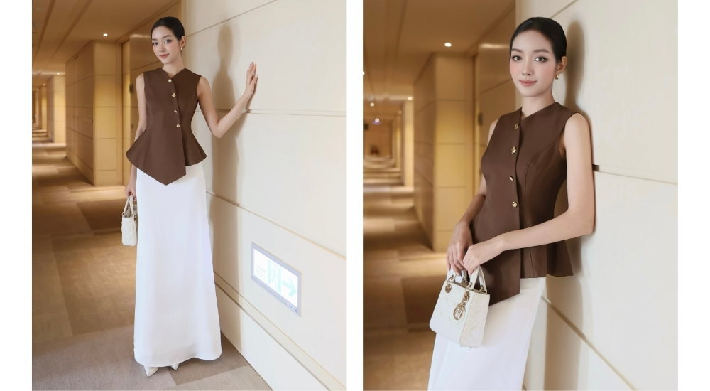 Áo gile tà xéo không tay - A4312A