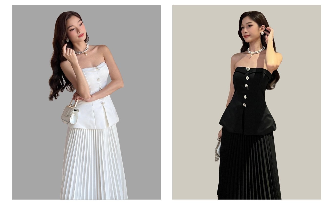 Áo kiểu peplum xẻ tà có cúp ngực - A2607