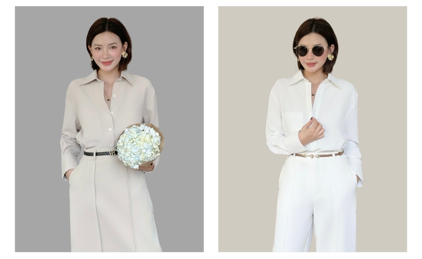 Áo sơ mi công sở form rộng basic - A4129H