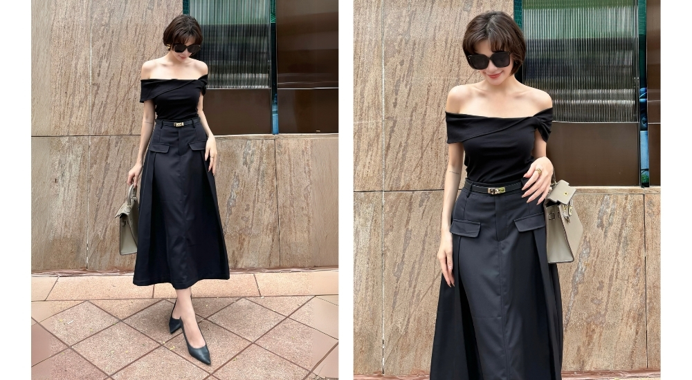 Áo thun tay ngắn lệch vai - A3497