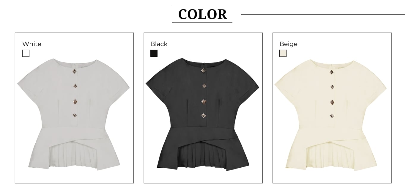 Áo kiểu công sở peplum xếp ly A4521A - Bảng màu