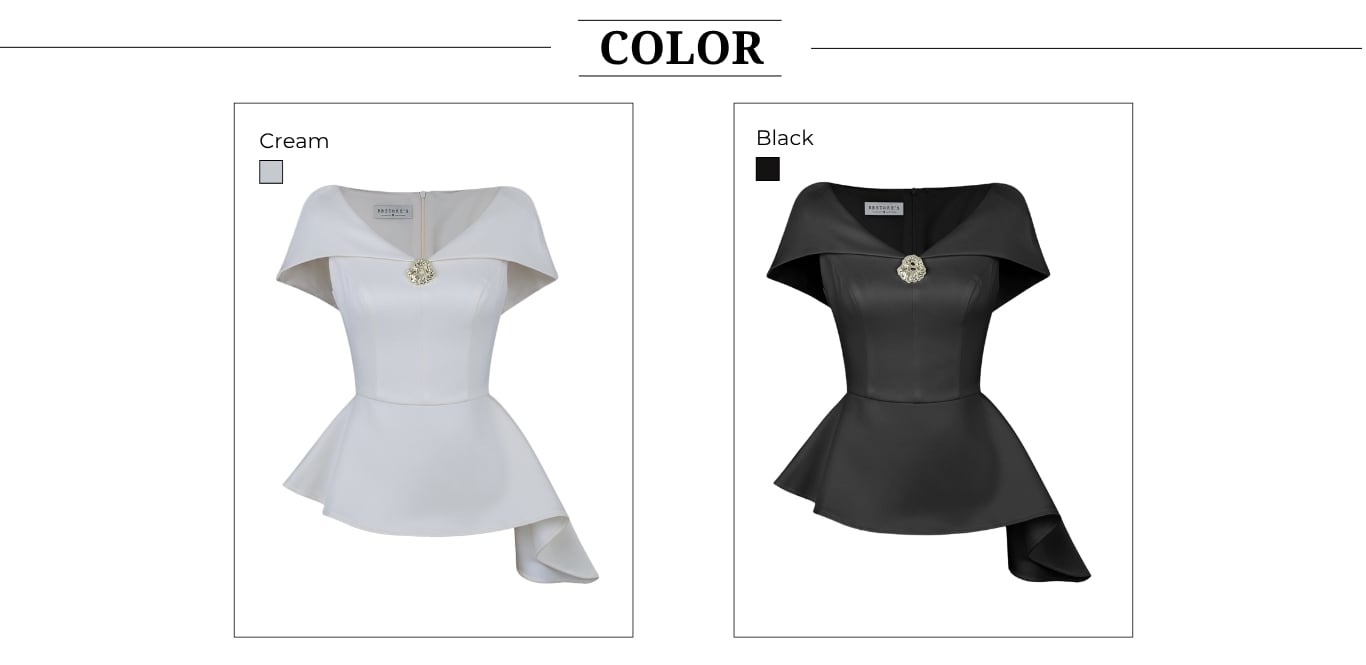 Áo kiểu tiệc peplum kèm tag cài A4437B - Bảng màu