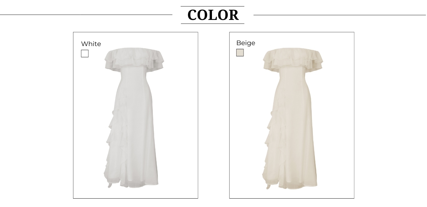 Đầm trễ vai dạo phố dài phối bèo D4514B - Bảng màu