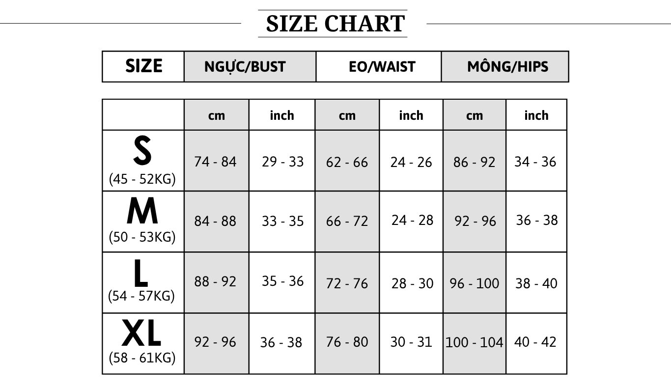 Đầm body tiệc dài cúp ngực D4495A - Bảng size