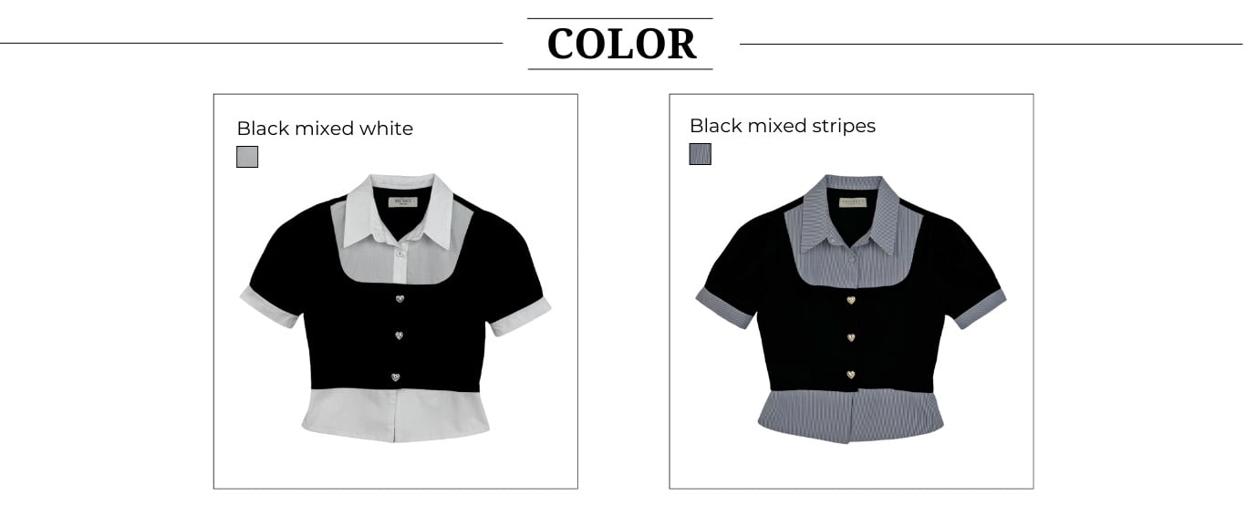 Bảng màu Áo kiểu công sở cotton phối sọc A3773A