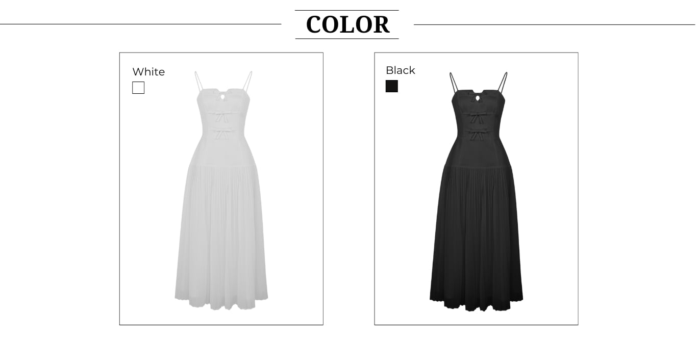 Bảng màu của Đầm 2 dây tiệc dài cotton đính nơ D4252A