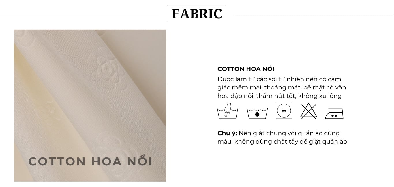 Đầm xòe dạo phố ngắn hoa nổi D4404T - Chất vải cotton thêu hoa