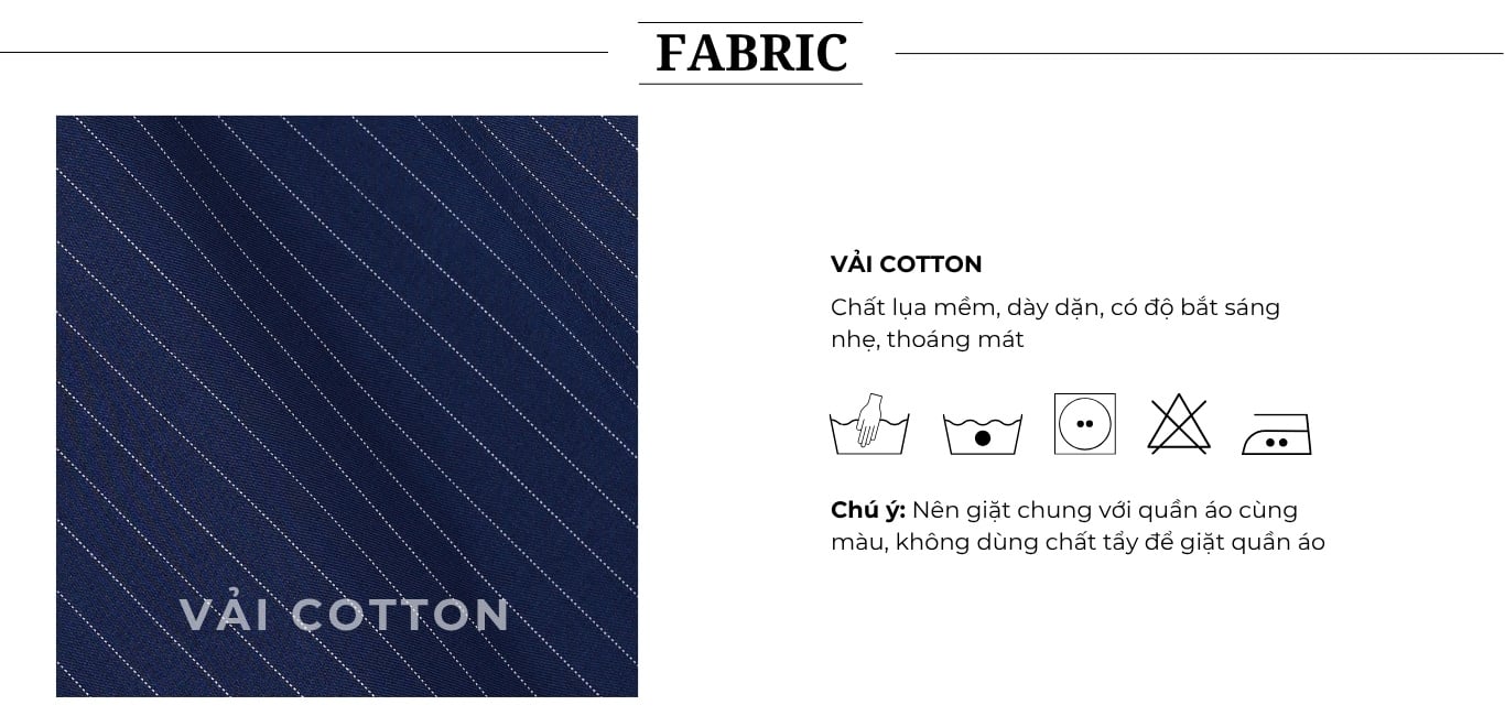 Quần suông công sở dài xanh sọc Q4465H - Chất vải cotton