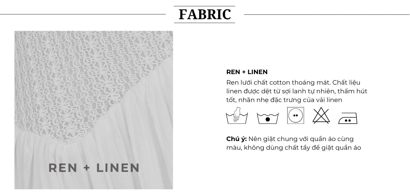 Đầm xòe dạo phố thun ren dài D4442A - Chất vải ren cotton phối linen