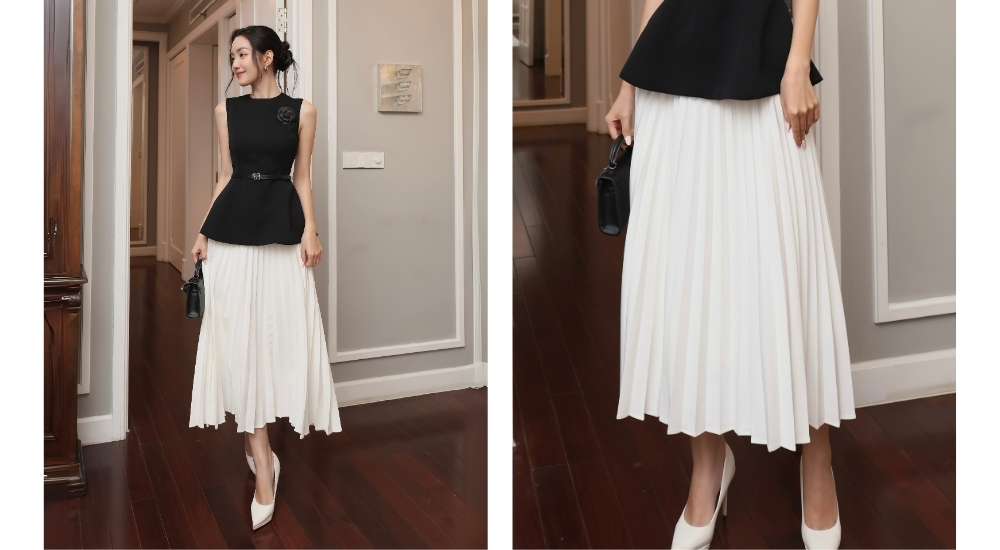 chân váy xếp ly