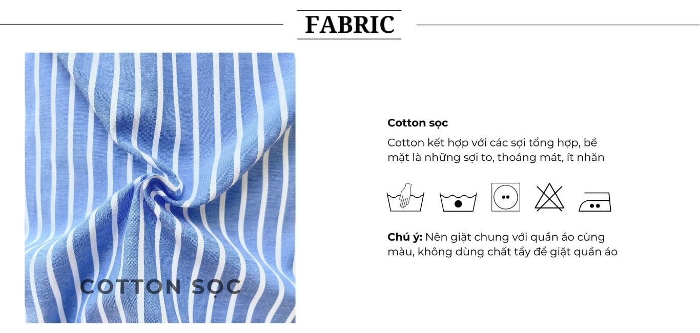 Chất vải của Áo sơ mi công sở sọc xanh - A4017A