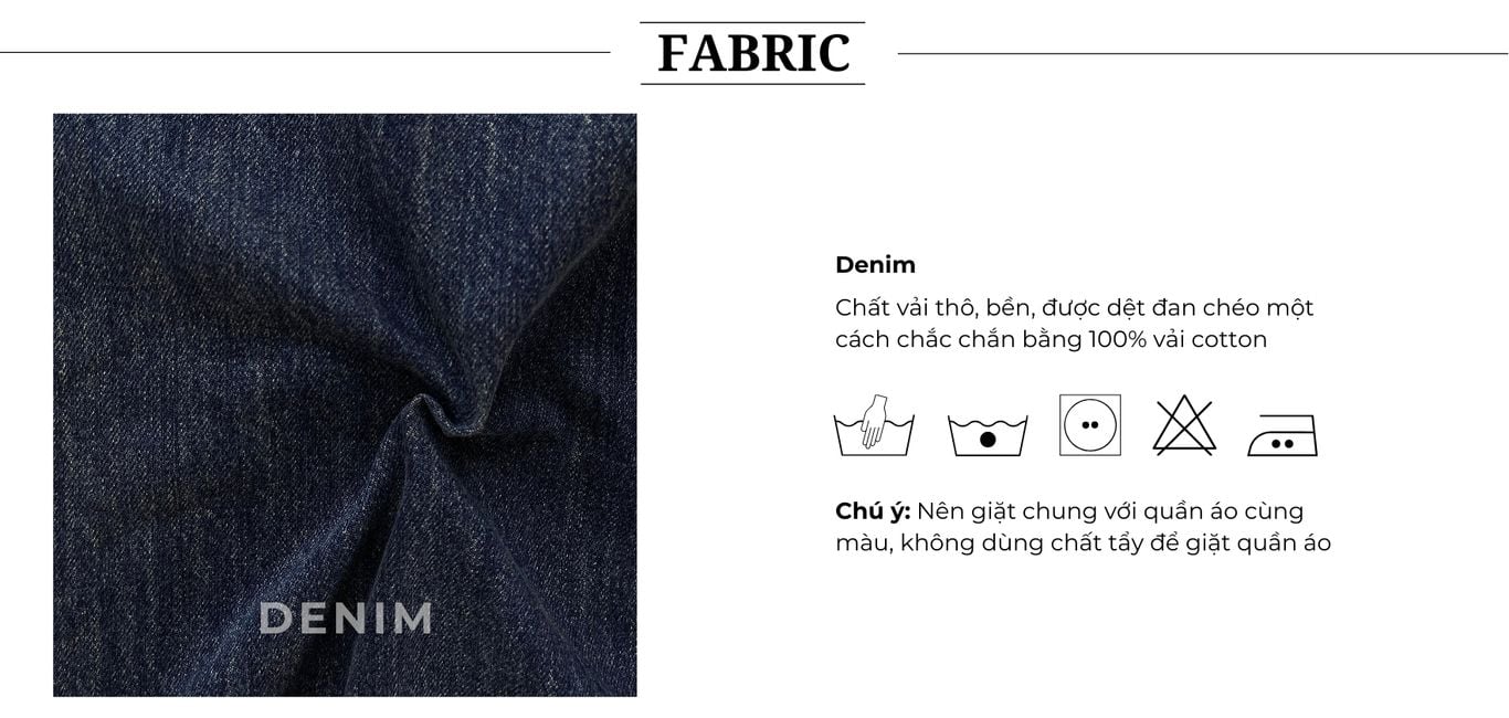 Chất vải của Chân váy jean form dài xẻ trước - V3488
