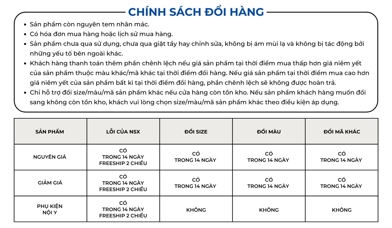 Chính sách đổi hàng của BBSTORE'S