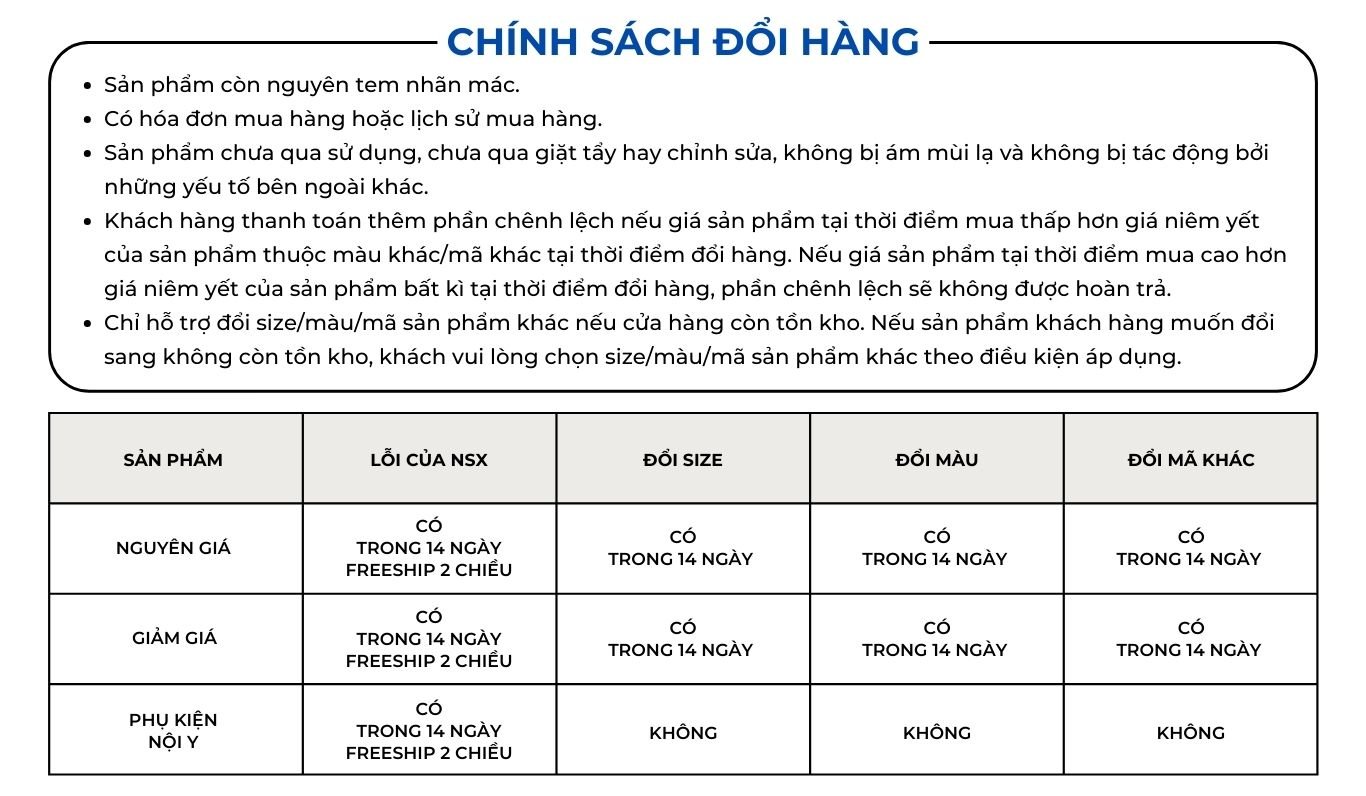 Chính sách đổi hàng của BBSTORE'S