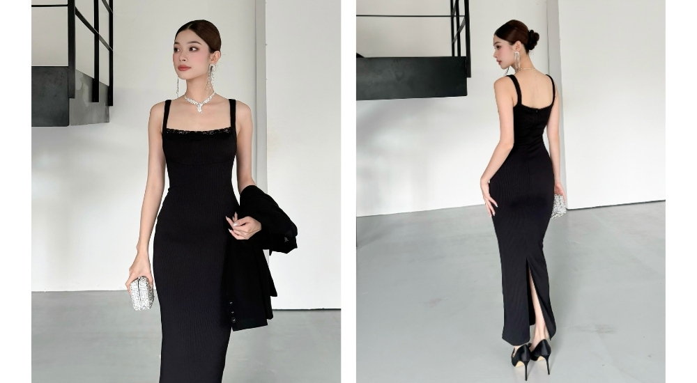 đầm cổ vuông