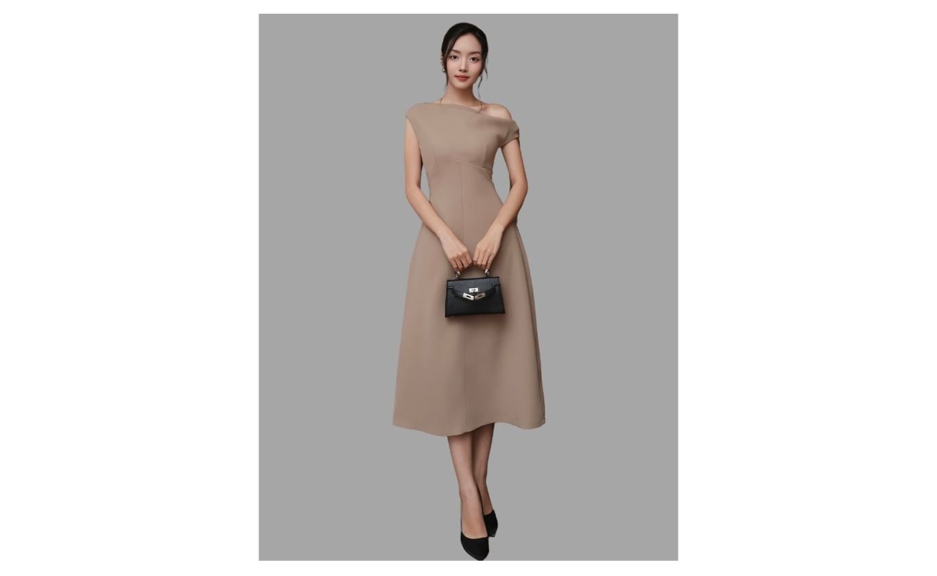 Đầm dự tiệc dài xòe chữ A - D4272A