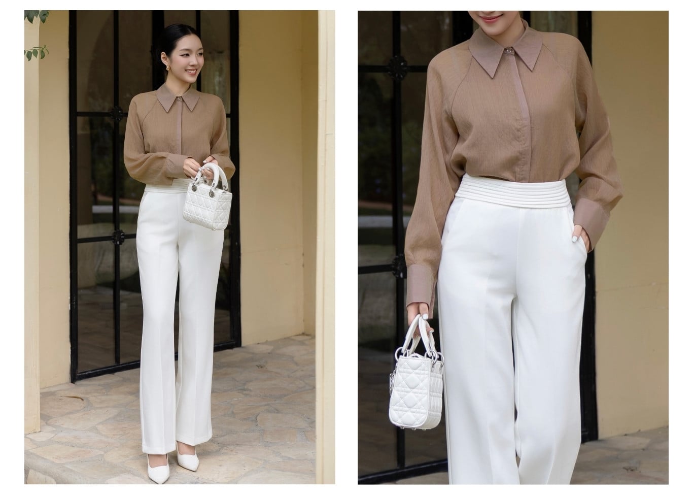 Áo sơ mi công sở voan tay raglan A4520A - Ảnh lookbook