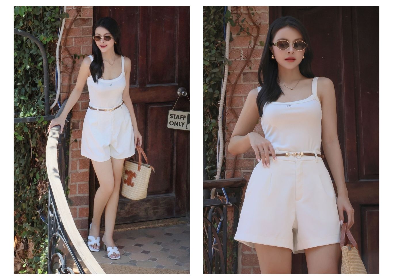 Áo thun 2 dây dạo phố logo BB A4421A - Ảnh lookbook mẫu 1