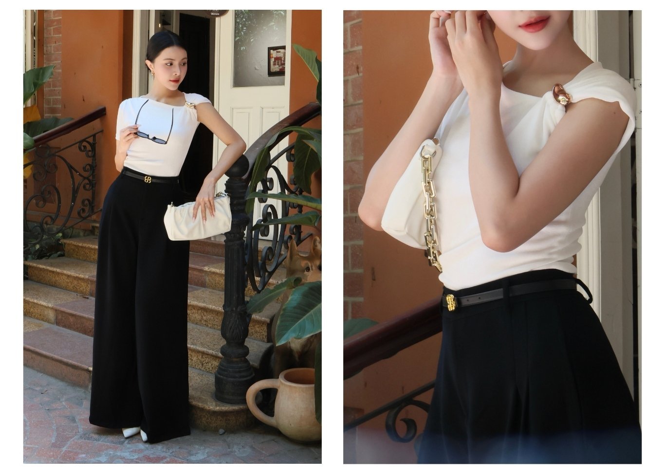 Áo thun kiểu dạo phố lệch vai A4429N - Ảnh lookbook mẫu 1