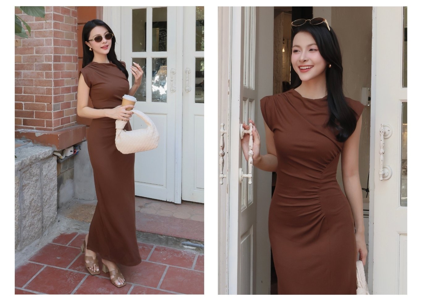 Đầm suông dạo phố dài không tay D4401T - Ảnh lookbook mẫu 1