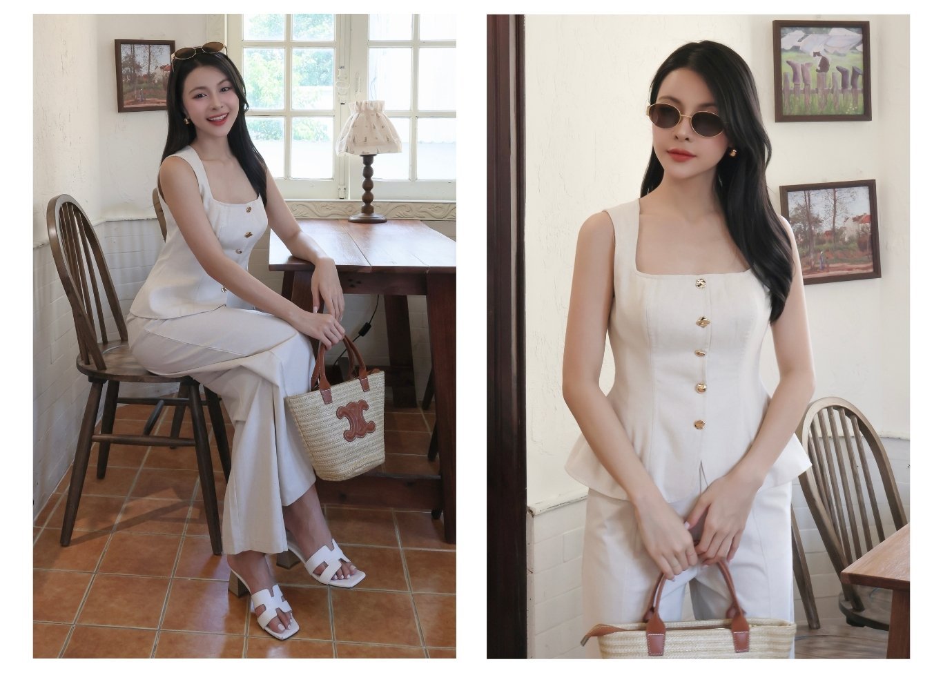 Quần suông dạo phố dài lưng cao Q4428N - Ảnh lookbook mẫu 1