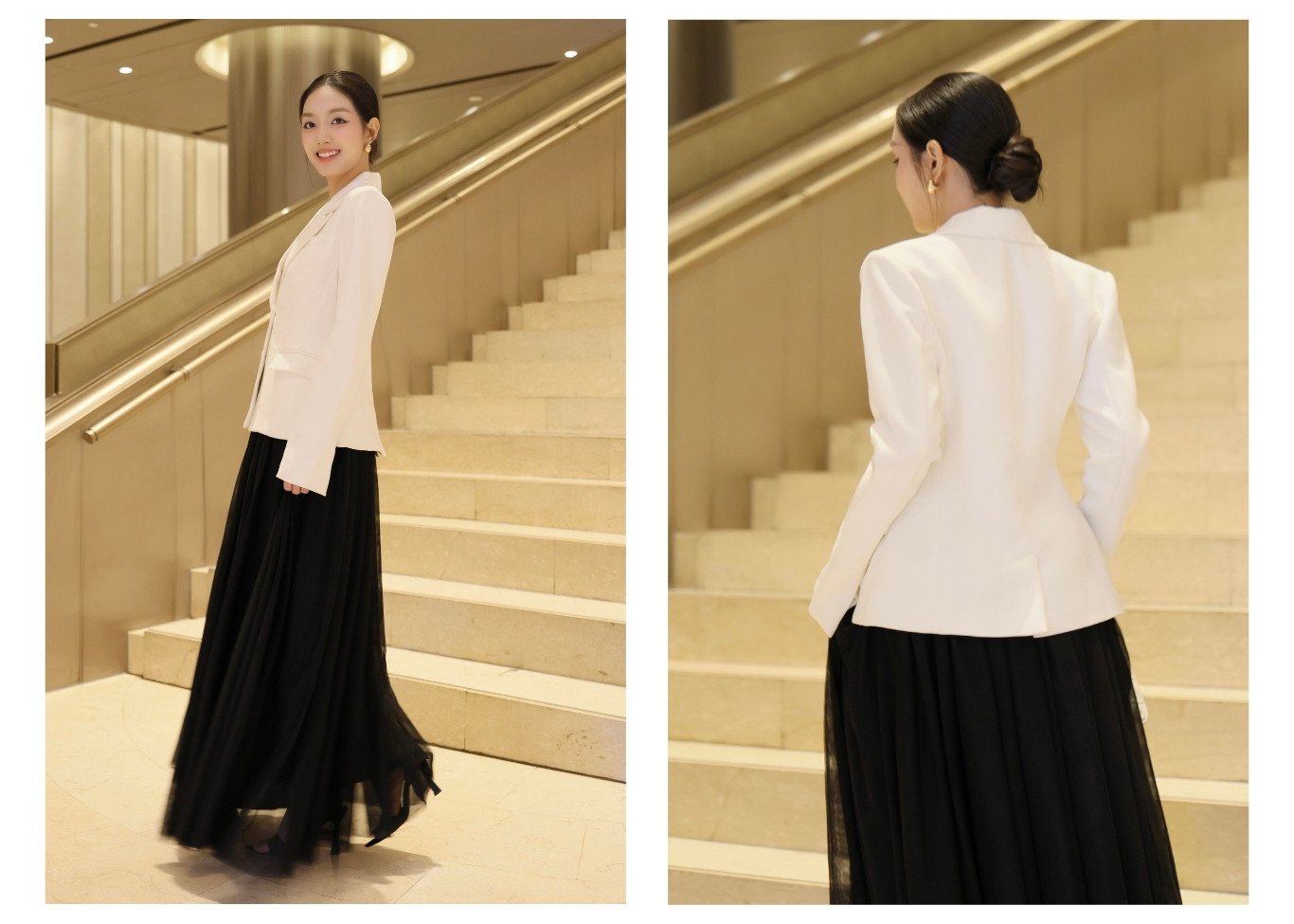 Áo blazer tiệc tay dài chiết eo A4485A - Lookbook mẫu