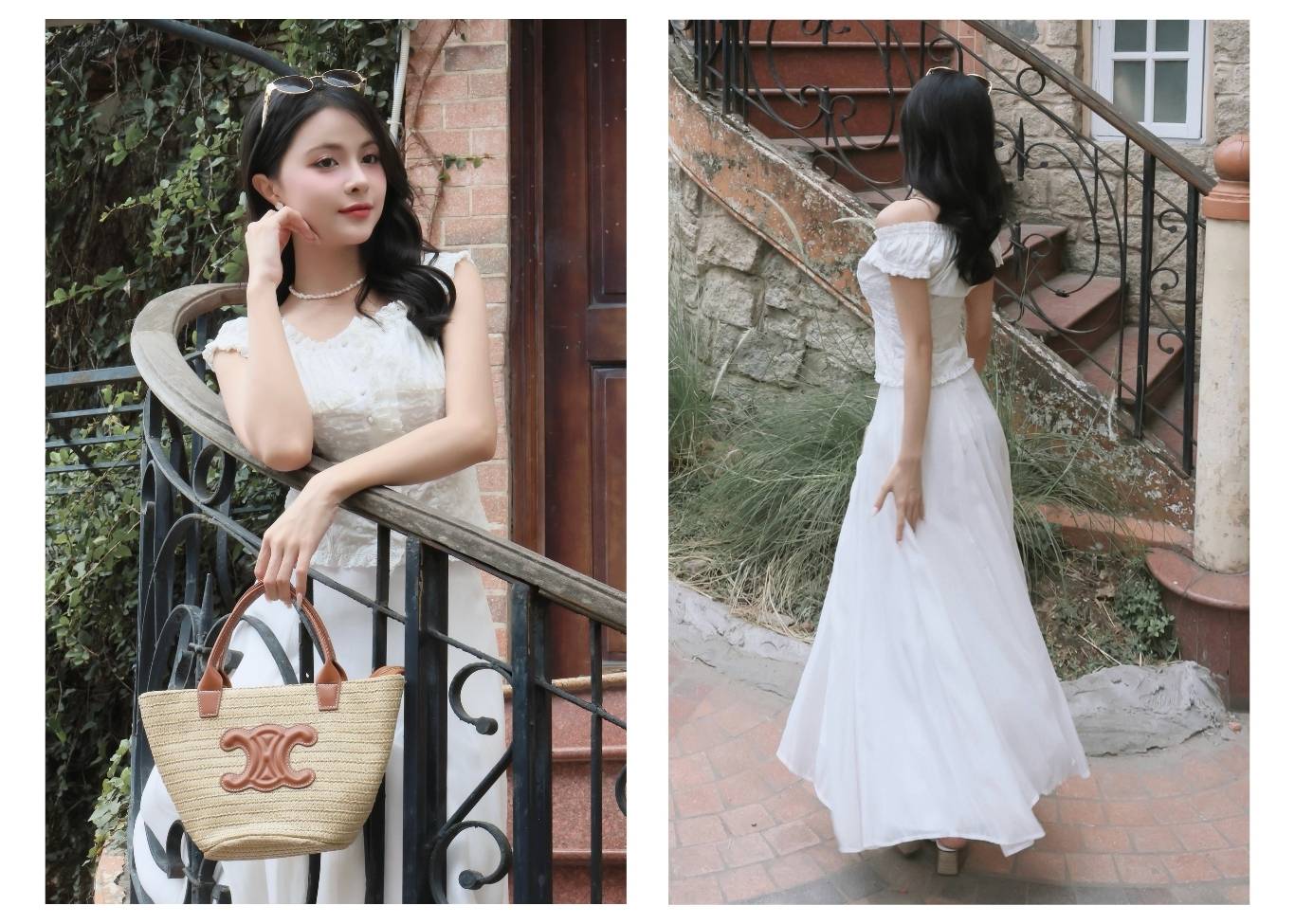 Áo kiểu dạo phố cotton thêu hoa A4423T - Ảnh lookbook mẫu 2