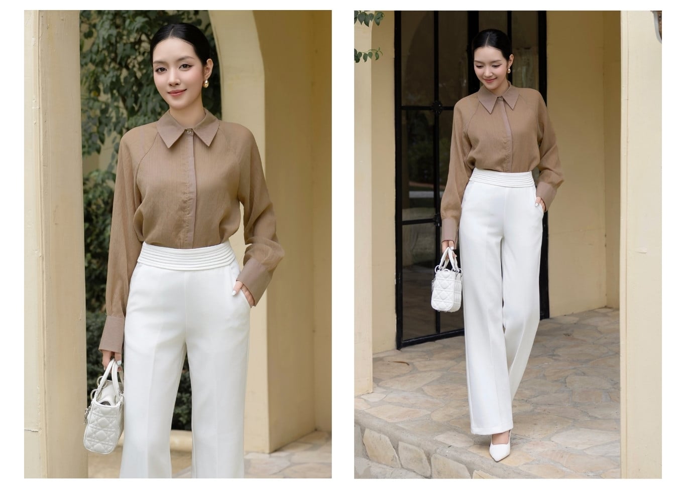 Áo sơ mi công sở voan tay raglan A4520A - Ảnh lookbook