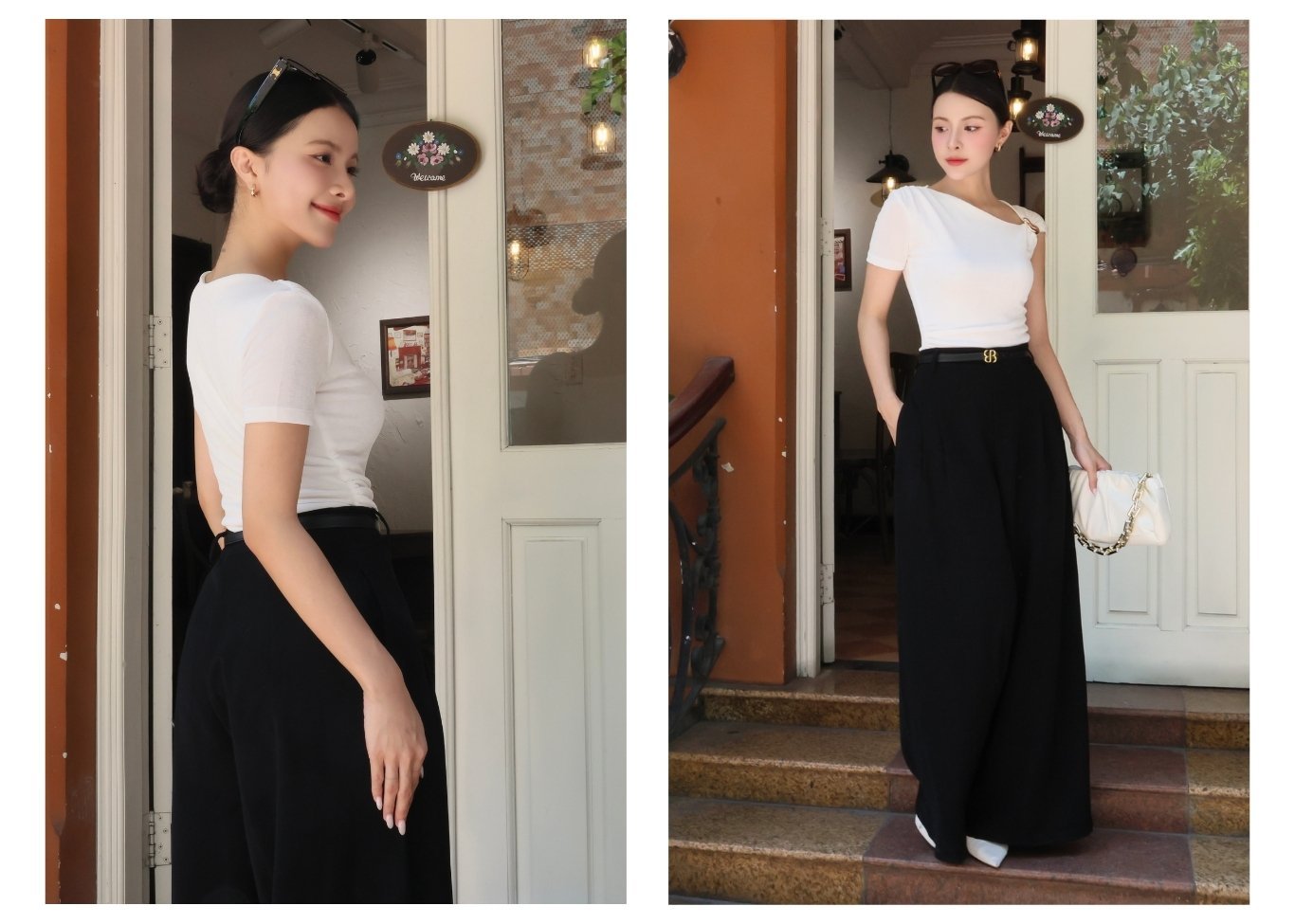 Áo thun kiểu dạo phố lệch vai A4429N - Ảnh lookbook mẫu 2