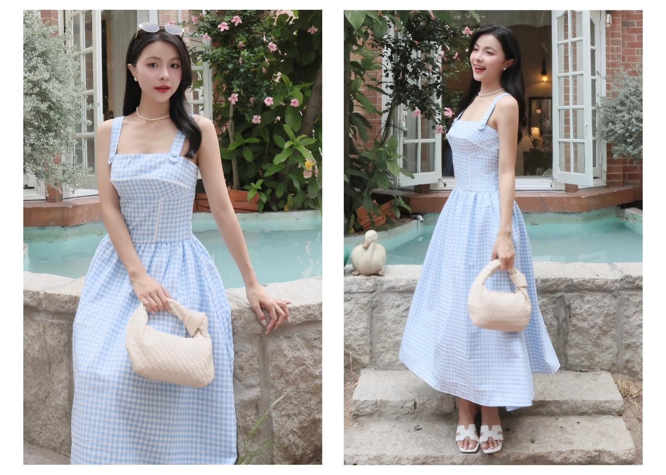 Đầm 2 dây dài dạo phố cúp ngực D4399B - Ảnh lookbook mẫu 2