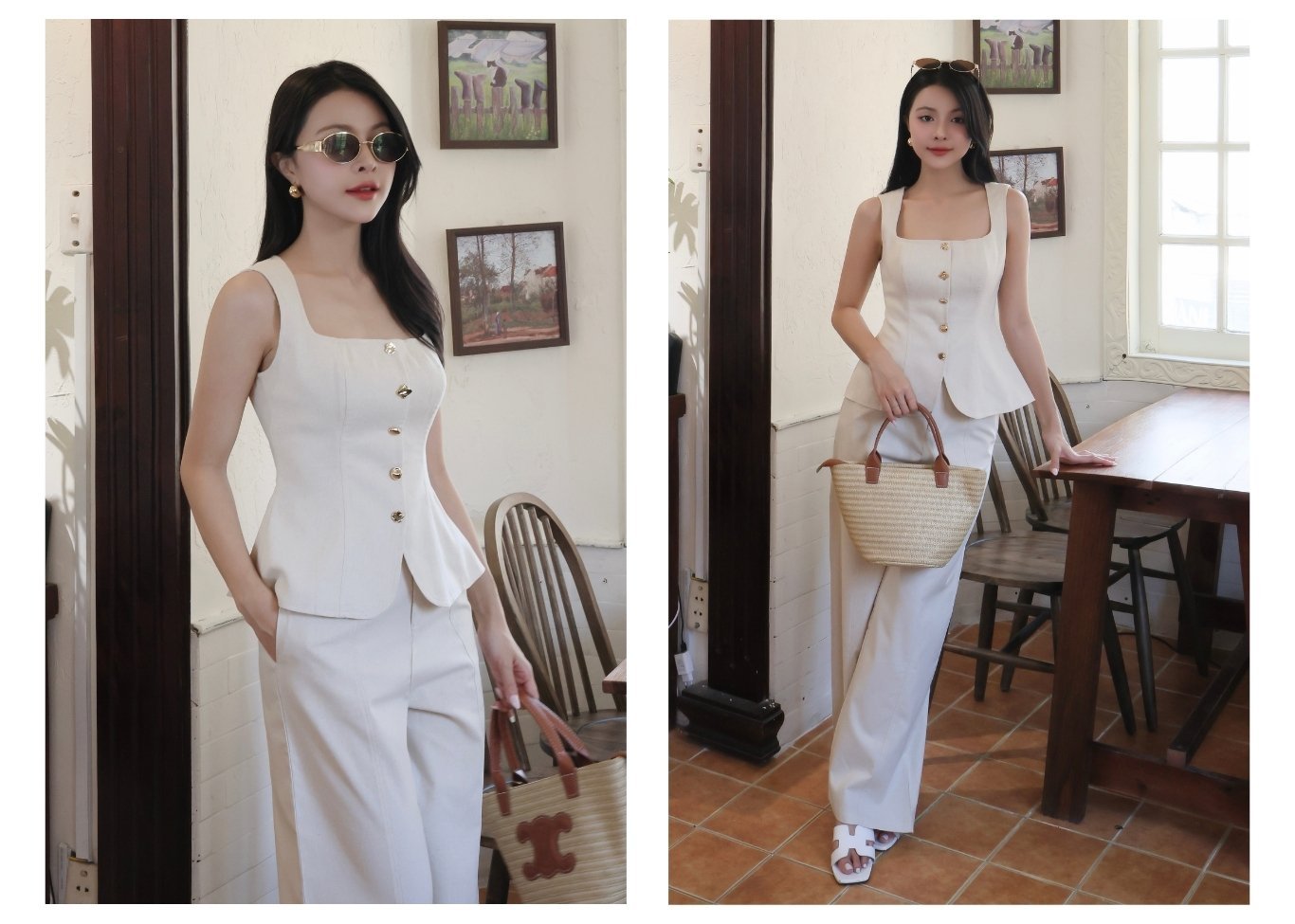 Quần suông dạo phố dài lưng cao Q4428N - Ảnh lookbook mẫu 2