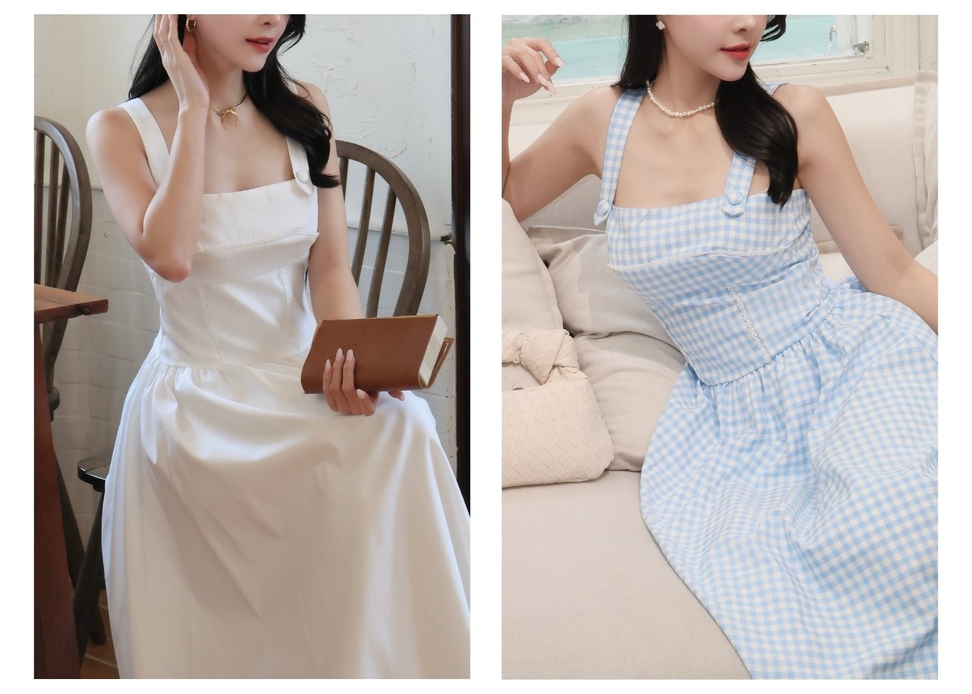 Đầm 2 dây dài dạo phố cúp ngực D4399B - Ảnh lookbook mẫu 3
