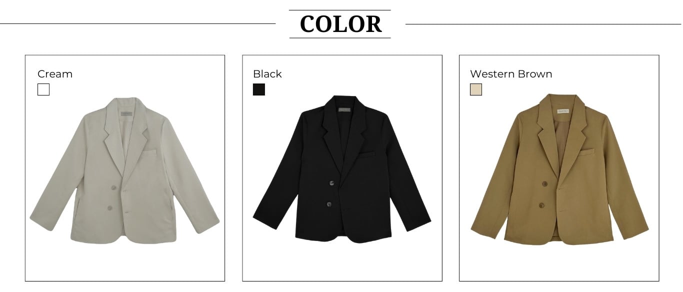 Phân loại màu của Áo blazer công sở form suông - A2328