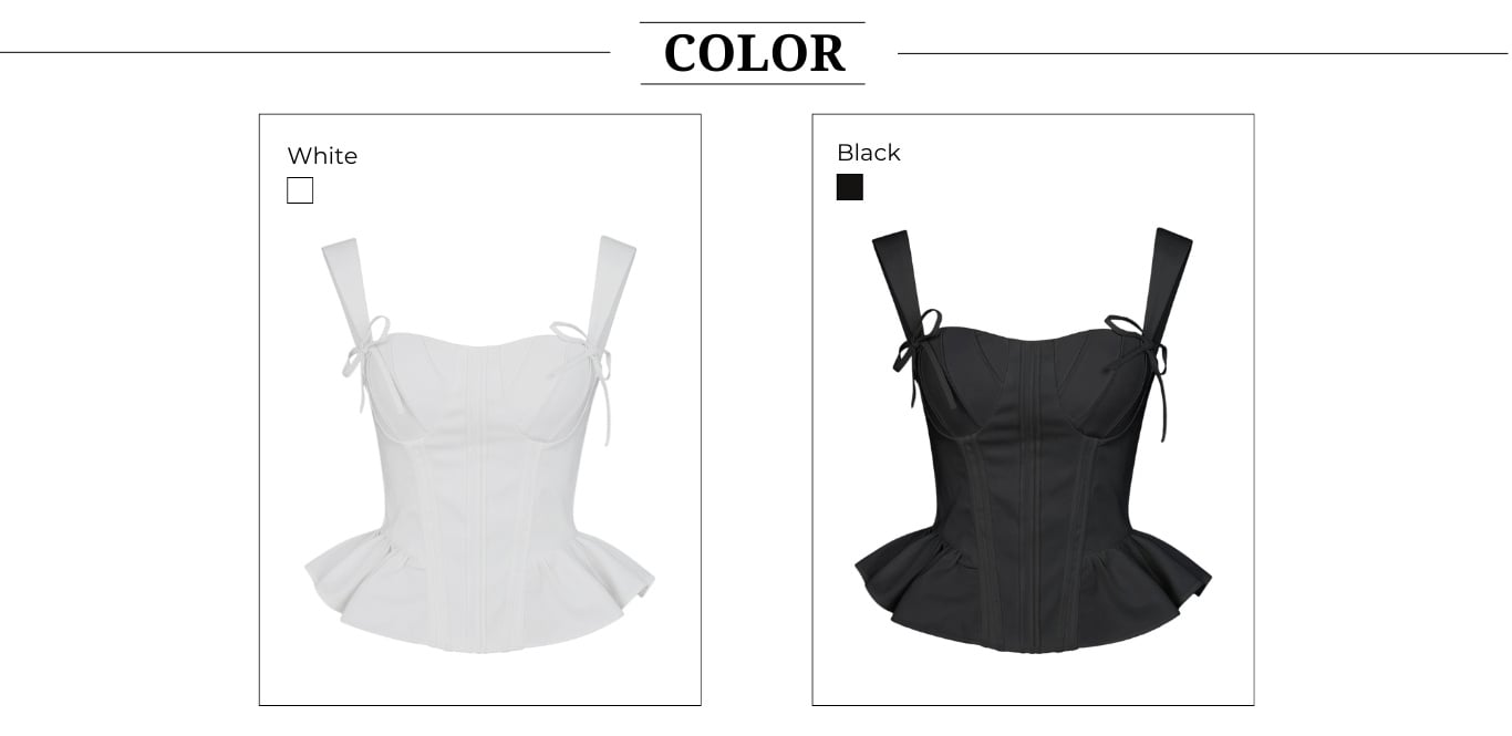 Phân loại màu của Áo kiểu peplum giả corset - A4266B