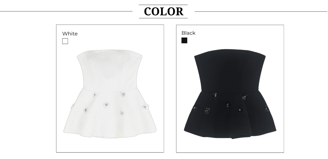 Phân loại màu của Áo kiểu peplum kết hoa sequin - A4046T