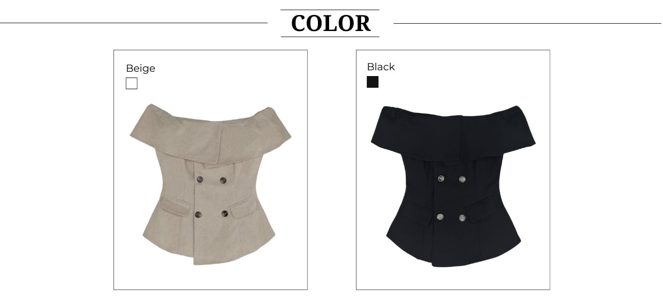 Phân loại màu của Áo kiểu peplum trễ vai bản to - A2402