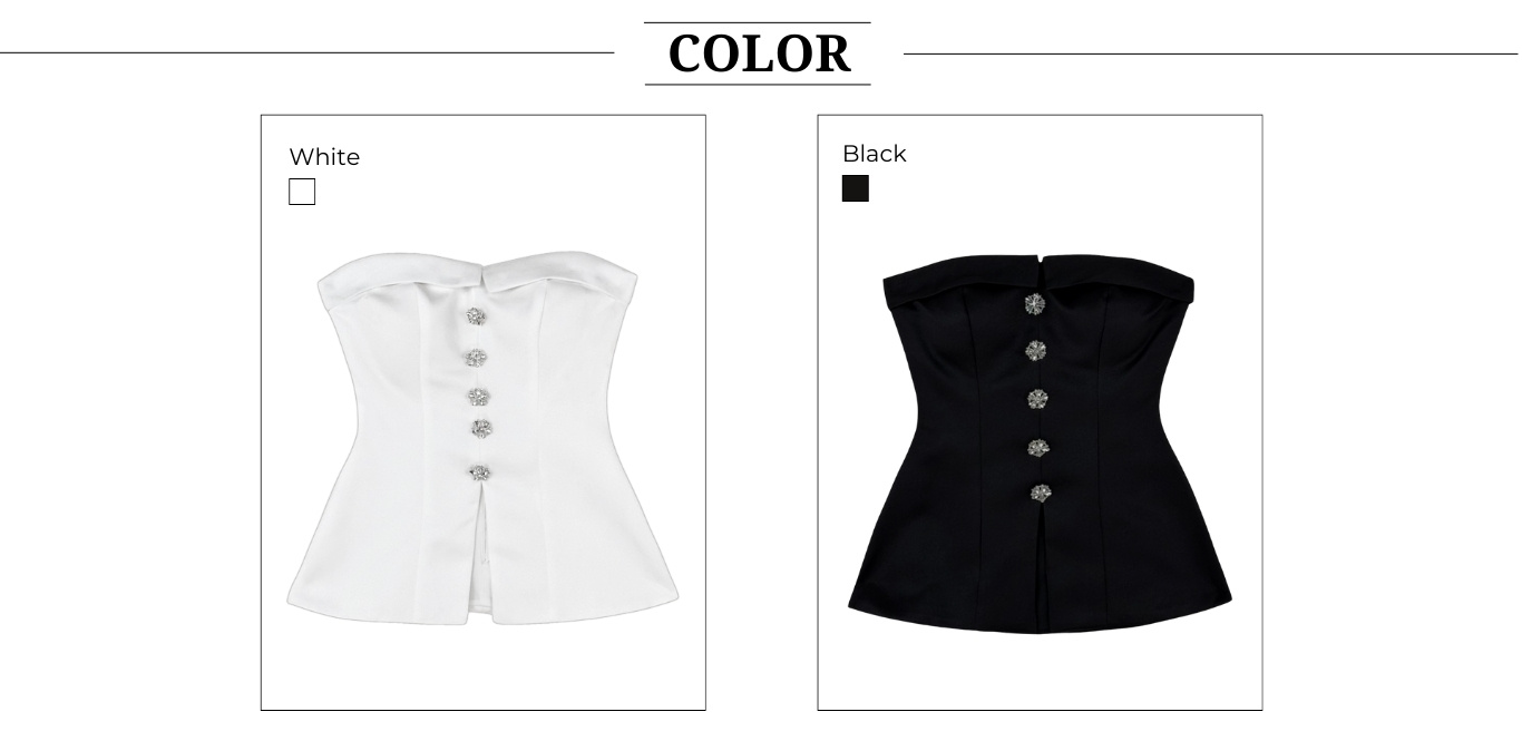 Phân loại màu của Áo kiểu peplum xẻ tà có cúp ngực - A2607