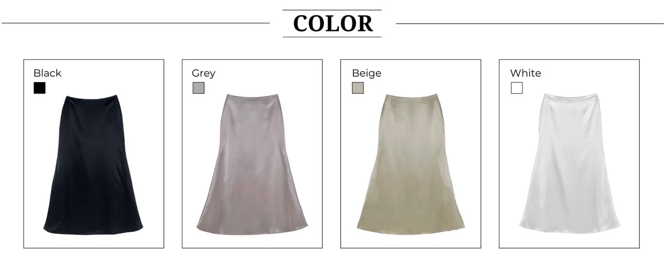Phân loại màu của Chân váy lụa form dài - V3578