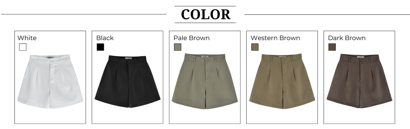 Phân loại màu của Quần short basic lưng cao - Q3752T