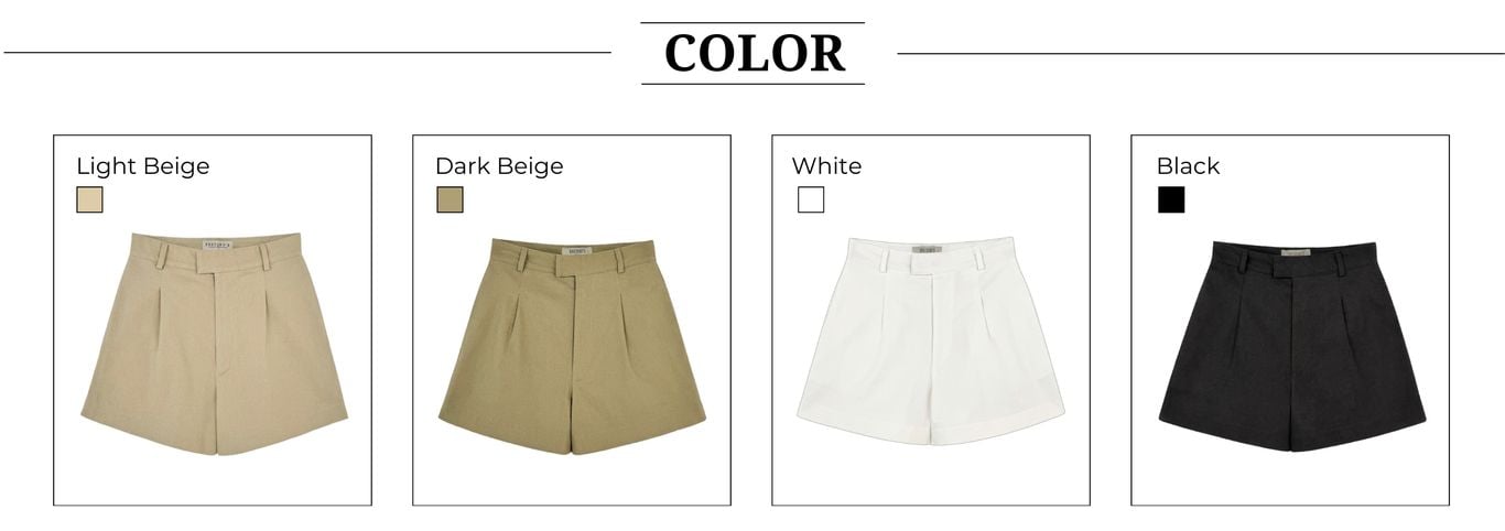 Phân loại màu Quần short kaki lưng cao - Q3117