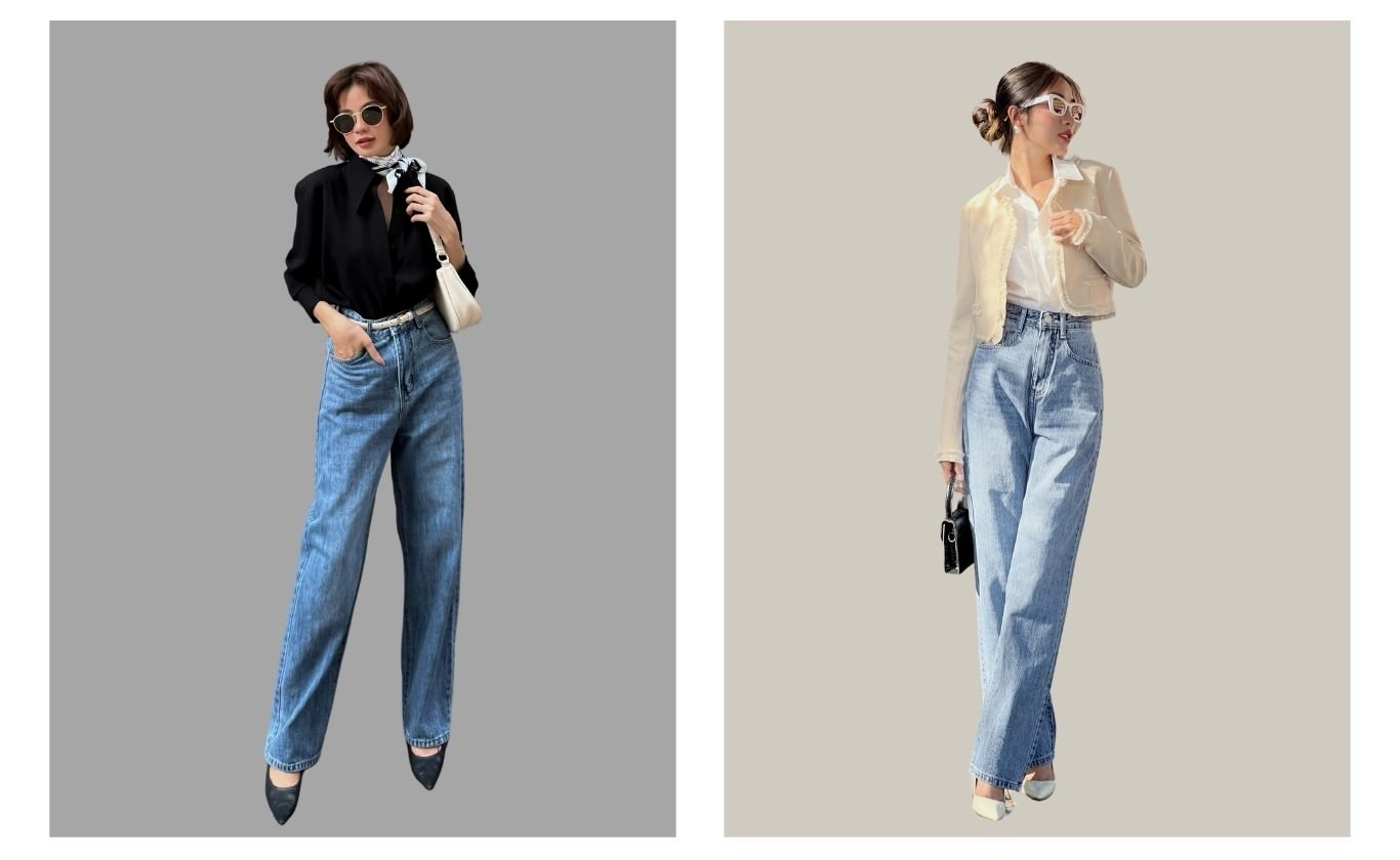 Quần jean suông form dài - Q2183S