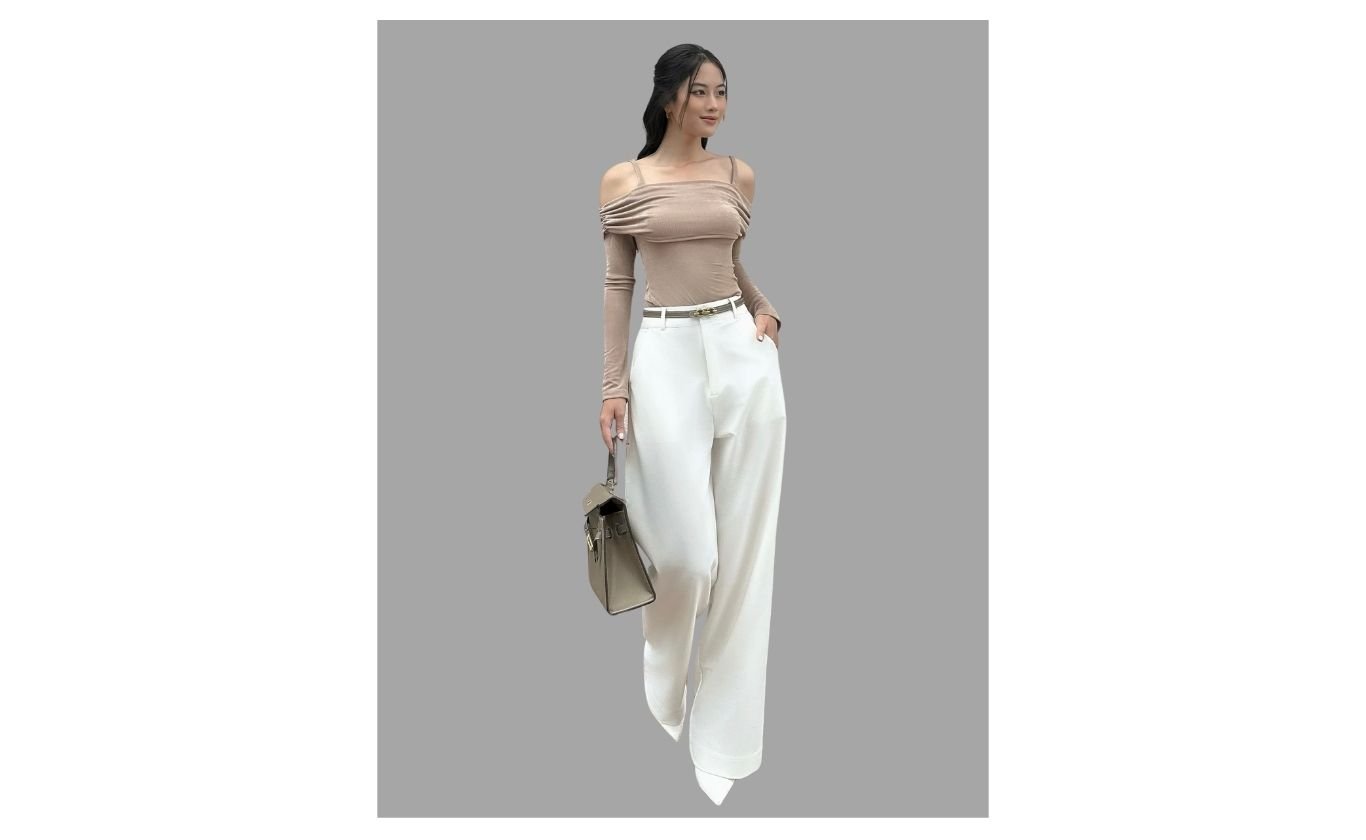 Quần suông công sở lưng cao - Q3993H