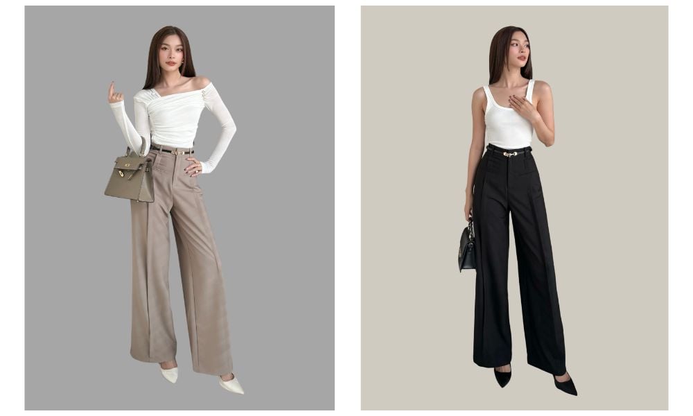 Quần suông công sở xếp ly - Q1842