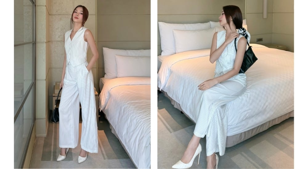 Quần suông sọc dáng dài -Q3759L