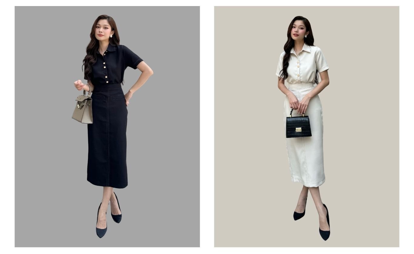 Set áo sơ mi phối chân váy - K3265